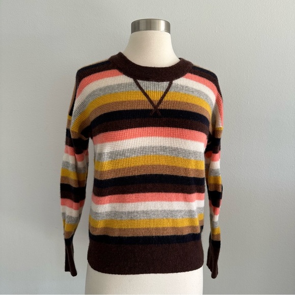 Madewell 100% Cashmere Sweater Reedham Stripe XS - Picture 4 of 10